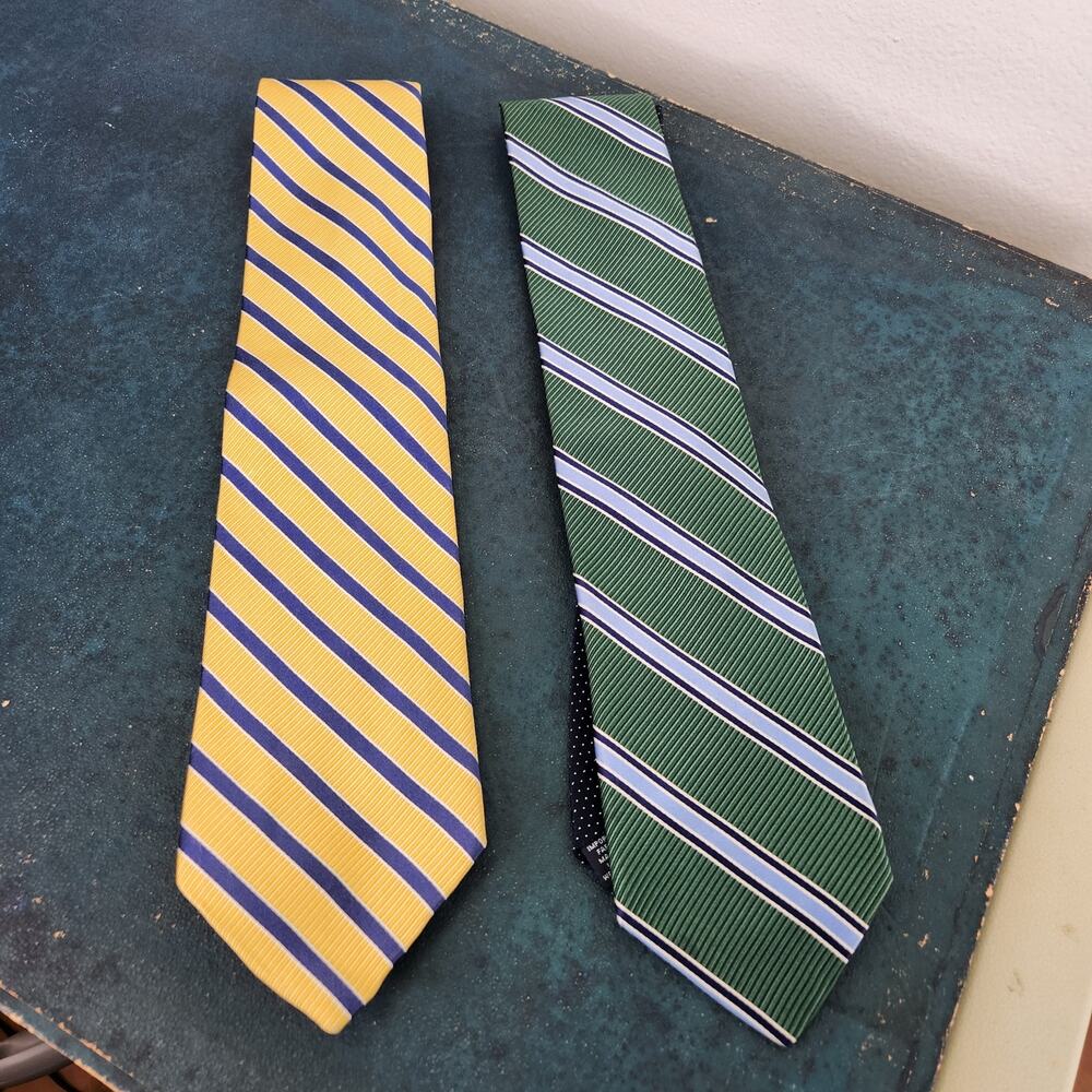 Lot of 2 Tommy Hilfiger 100% Silk Ties Men's Preppy Business Professional Office